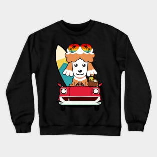 Funny poodle driving a car Crewneck Sweatshirt